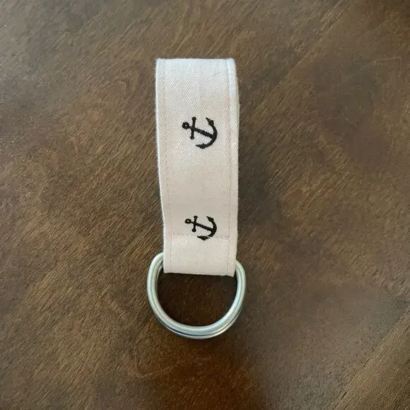 J Crew Factory Anchor D Ring Belt S M Pink Nautical Classic Preppy - Picture 3 of 10